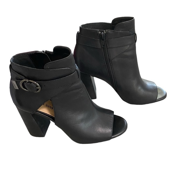 GIANNI BINI - STYLE: VIKTORY - SIZE 7 - PEEP TOE BOOTIES SHOOTIES - BLACK S5 - Picture 5 of 11